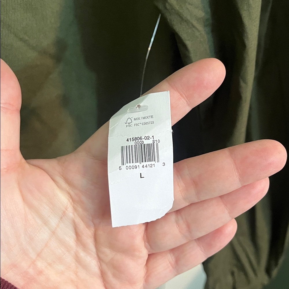 NWT GAP Dark Green Puff Sleeve Blouse Size L - Picture 2 of 6